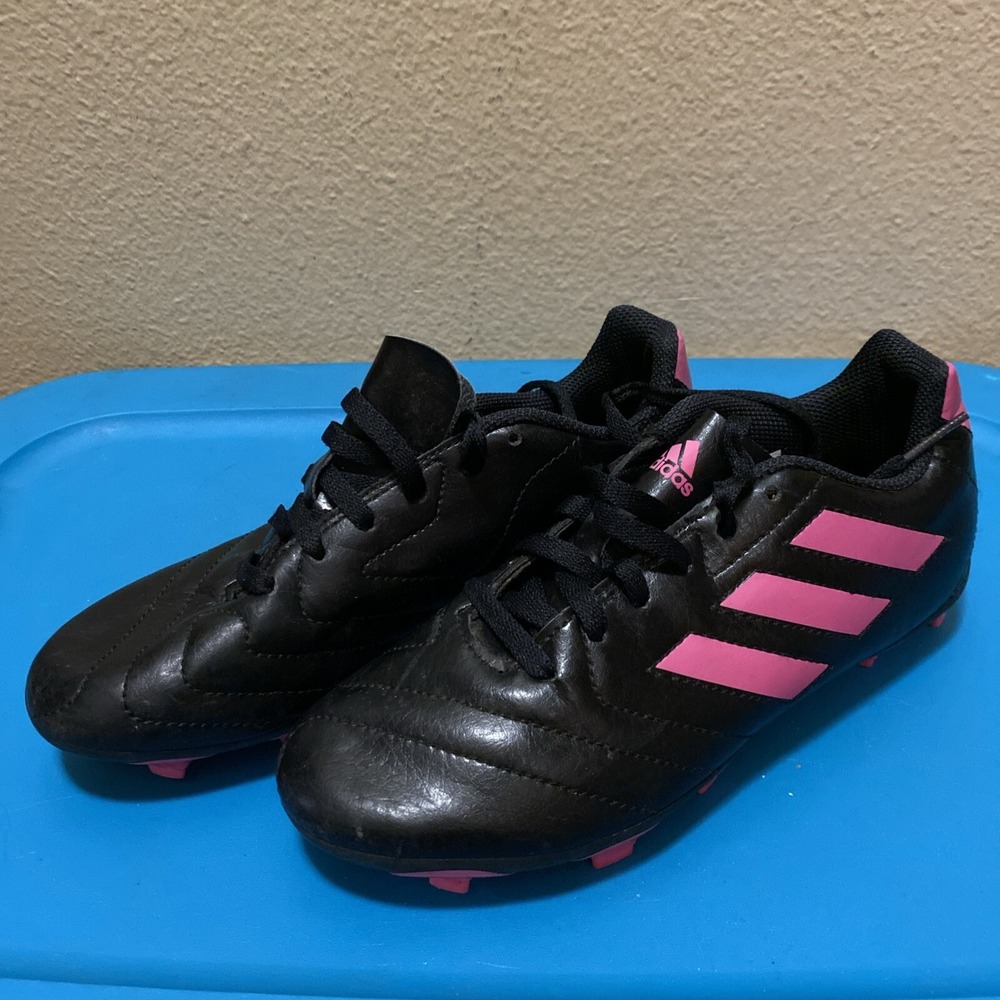 Adidas Goletto VII FG Black Pink Soccer Cleats Youth Kids Size 2.5 FV2895 Unisex